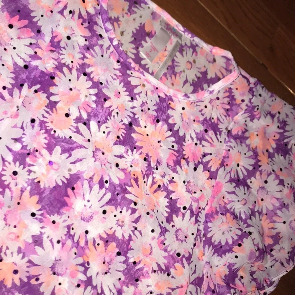 6/$20 BEAUTIFUL Justice sheer size 7 top